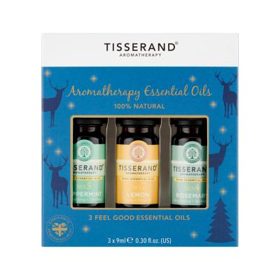 Tisserand Essential Oil Kit Feel Good Essential Oils (Blue Reindeers) 9ml x 3 Pack